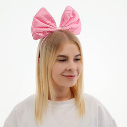 Ободок «Бант Мальвины», розовый