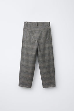 WARM CHECK BARREL TROUSERS - Zara фото 2