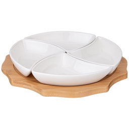 МЕНАЖНИЦА LEFARD NATIVE 4 СЕКЦИИ НА ДЕРЕВ.ПОДСТАВКЕ 24,2*4 СМ