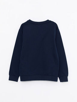 Bisiklet Yaka Bask?l? Uzun Kollu Erkek ?ocuk Sweatshirt - Waikiki фото 2