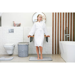 Коврик для ванной светящийся в темноте Доляна Светящиеся фигуры, 50?80 см, серый  фото 7