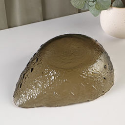 Салатник «Ракушка», 930 мл, 22.5×17.5×7 см, фигурный, стекло, коричневый