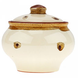 Горшок для жаркого керамический Русский 0,33л, д11,2см, h9,5см, Карамель, с крышкой (Россия) - Домашняя мода фото 2