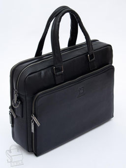 Портфель мужской кожаный 68001 black Fuzhiniao в Новосибирске