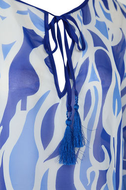 TRENDYOLMILLA Leopar Desenli Maxi Dokuma Baglamal? Sifon Plaj Elbisesi TBESS25EL00006 фото 8