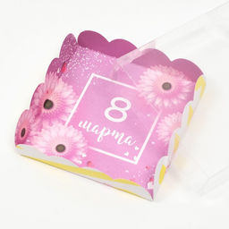 Цена за 5 шт. Коробка для печенья С 8 Марта, 12?12?3 см