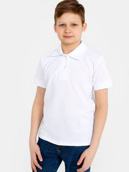 Футболка поло белая (пуговицы) - Мариша фото 2