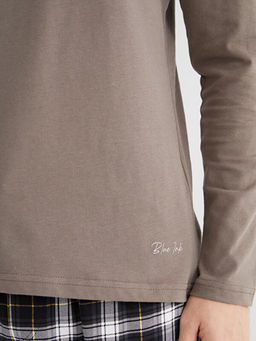 Bisiklet Yaka Uzun Kollu Erkek Pijama ?st