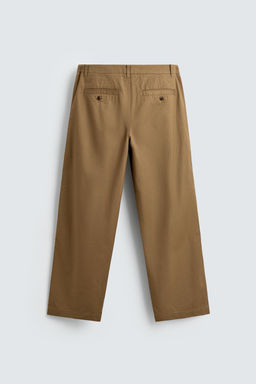 RELAXED FIT PLEATED CHINO TROUSERS - Zara фото 8