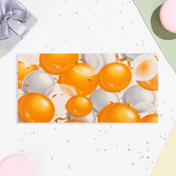 Цена за 10 шт. Конверт для денег Универсальный воздушные шары, серый цвет, 16х8 см - Дарим красиво фото 2