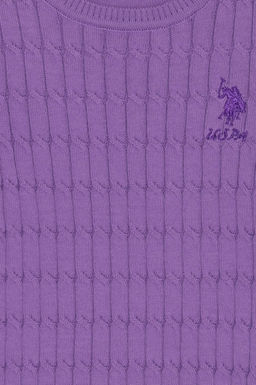 K_z _ocuk Lila Basic Bisiklet Yaka Triko Kazak - U.s. polo assn фото 3