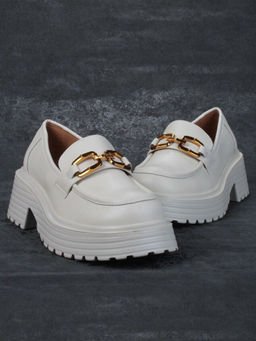 03-PDAG52-2 BEIGE Лоферы женские (натуральная кожа)