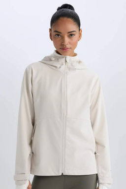 DeFactoFit Su Itici Kapusonlu Fermuarl? Esnek Dokulu Mevsimlik Baharl?k Mont  фото 2