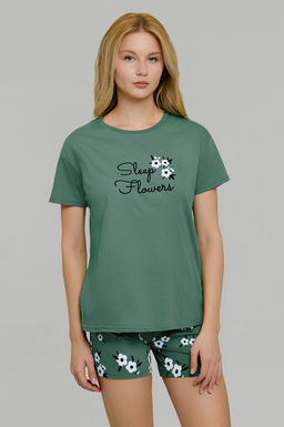 Арт. 9160 Пижама с шортами 42-50  (5 шт) Цвет:хаки