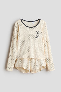 Pijama estampado en pointelle de algod?n