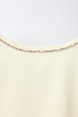 RIBBED T-SHIRT WITH JEWELS