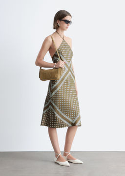 Vestido midi de seda con cuello halter - H&m фото 2