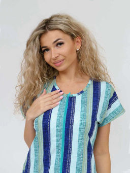 Халат женский, цвет синий зеленый