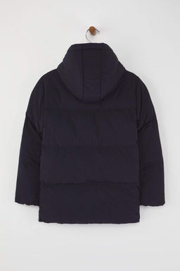 Lacivert Duz/Basic Kal?n Kapusonlu Regular Unisex Cocuk Mont TKDAW26MO00014 - Trendyolmilla фото 3