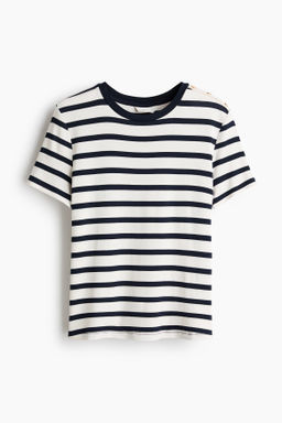 Camiseta de viscosa con botones decorativos
