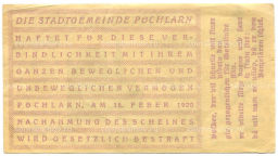 Банкнота 30 геллеров 1920 года Австрия  Пёхларн (нотгельд)