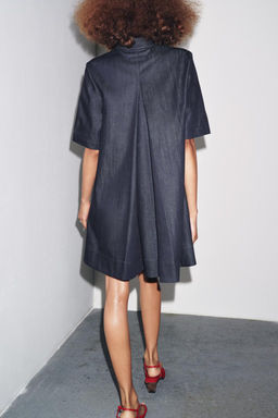 ZW COLLECTION DENIM MINI DRESS - Zara фото 5