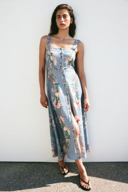 Vestido en mezcla de viscosa con tirantes de lazo - H&m фото 5