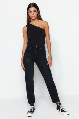 TRENDYOLMILLA Mavi Yuksek Bel Mom Jeans TWOSS23JE00085