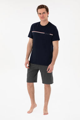 Erkek Lacivert Pijama Tak_m_ Sepette S_rpriz _ndirim