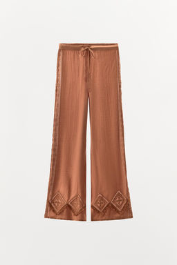 LIMITED EDITION RHOMBUS LACE TROUSERS - Zara фото 3