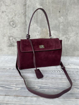 Женская замшевая сумка-портфель 8399 Бордовый
