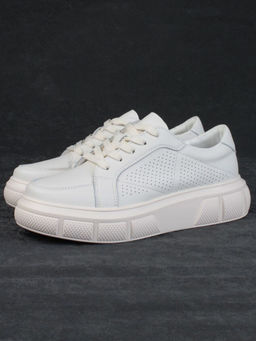 05-PDE35-2 BEIGE Кроссовки женские (натуральная кожа)