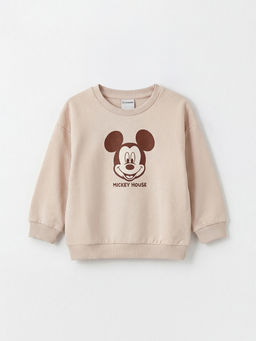 Mickey Mouse Bask?l? Erkek Bebek Sweatshirt ve E?ofman Alt