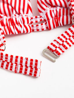Купальник женский раздельный MINAKU Stripe, размер 50, красный