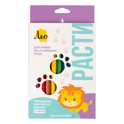 Лео Расти Набор цветных шестигранные карандашей джамбо LGHPJ-12 заточенный 6 х 12 цв