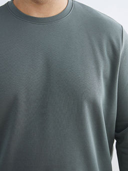 B?y?k Beden Bisiklet Yaka Erkek Sweatshirt