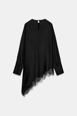ZW COLLECTION LIMITED EDITION ASYMMETRIC LACE BLOUSE - Zara фото 6