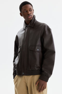 Leather bomber jacket - H&m фото 6