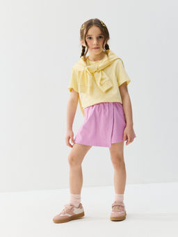 Юбка-шорты из джинскота Сиреневый крокус - Bungly фото 5