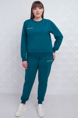 Арт. 2360 Костюм с брюками женский 50-58 (5 шт) Цвет:верх- изумруд, низ- изумруд - Калинка фото 11