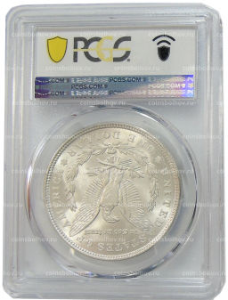 1 доллар 1921 года США Доллар Моргана (в слабе PCGS MS63)