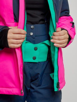 Горнолыжная куртка женская зимняя розового цвета 33307R - Mtforce фото 9