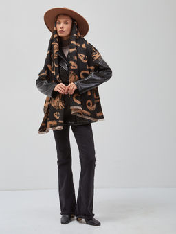 В составе шерсть и кашемир! теплый двусторонний палантин - Tantino фото 12