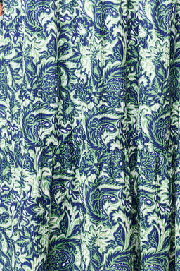 Yesil Bask?l? Skater/Belden Ac?lan Halter Yaka Fitilli Esnek Orme Maxi Elbise TWOSS24EL00418 - Trendyolmilla фото 5