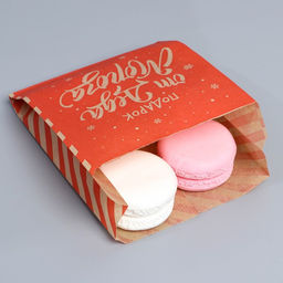 Цена за 50 шт. Пакет бумажный фасовочный новогодний, крафт, V-образное дно Письмо от Деда Мороза, 16.5?13.5?5.5 см