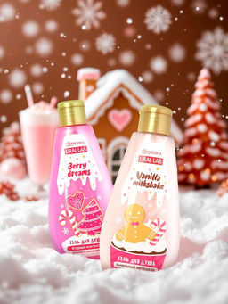 Гель для душа С Новым годом, vanilla milkshake, набор 2 шт. ? 200 мл, URAL LAB  фото 2