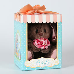 Мягкая игрушка «Li с розовыми цветами», заяц, 25 см