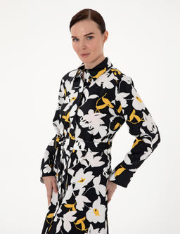 Siyah Comfort Fit Dokuma Elbise - Pierre cardin фото 2