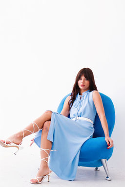 Martichelli Платье, как из к/ф "Красотка", голубое