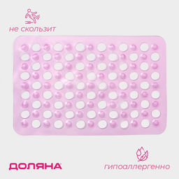 Коврик противоскользящий в ванну Доляна «Попурри», на присосках, 31×48 см, цвет МИКС